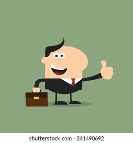 Happy Manager Giving Feedback In Modern Flat Design Vector Illustration