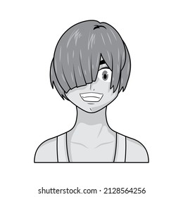 happy manga girl comic icon
