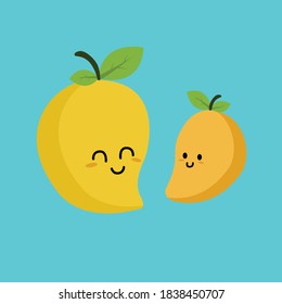 Happy Mango Hintergrund, blaue Abbildung
