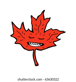 happy maple leaf cartoon
