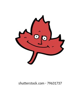 caricatura de la hoja de arce feliz