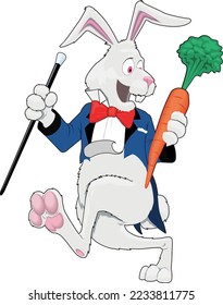 Happy March Hare Rabbit Vector Cartoon