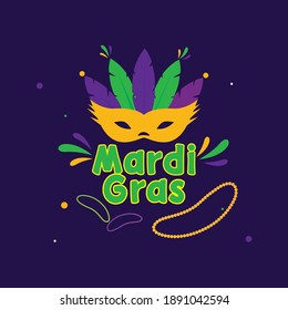 Happy Mardi Gras 25 February For Flyer, Banner, Social Media