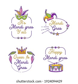 Happy Mardi Gras Carnival Festive, Popular Event in Brazil Concept poster Isolated on white Background