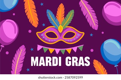 happy mardi gras celebration with mardi gras mask