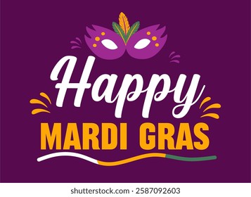 happy mardi gras celebration with mardi gras mask