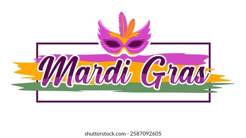 happy mardi gras celebration with mardi gras mask