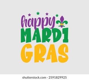 Happy Mardi Gras, Mardi Gras Design Idea, Retro Mardi Gras T-shirt - Fat Tuesday Carnival t shirt design