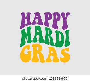 Happy Mardi Gras, Mardi Gras Design Idea, Retro Mardi Gras T-shirt - Fat Tuesday Carnival t shirt design