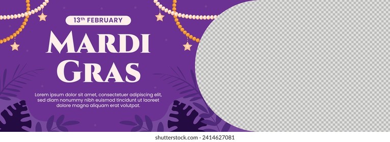 Happy Mardi Gras festival background. Mardi Gras carnival celebration. Cartoon Vector illustration design Template for Poster, Banner, Flyer, Greeting, Card, Post, Cover, Invitation. Mardi Gras parade