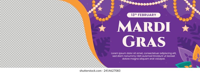 Happy Mardi Gras festival background. Mardi Gras carnival celebration. Cartoon Vector illustration design Template for Poster, Banner, Flyer, Greeting, Card, Post, Cover, Invitation. Mardi Gras parade