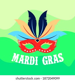 Happy Mardi Gras Festival Day Illustration Vector.
