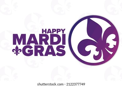 Happy Mardi Gras. Holiday concept. Template for background, banner, card, poster with text inscription. Vector EPS10 illustration