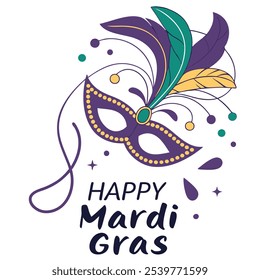 Feliz design de pôster de mardi gras