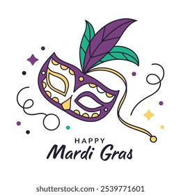 Feliz design de pôster de mardi gras