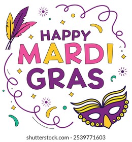 Feliz design de pôster de mardi gras