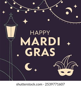 Feliz design de pôster de mardi gras