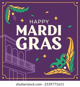 Feliz design de pôster de mardi gras