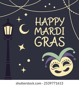 Feliz design de pôster de mardi gras