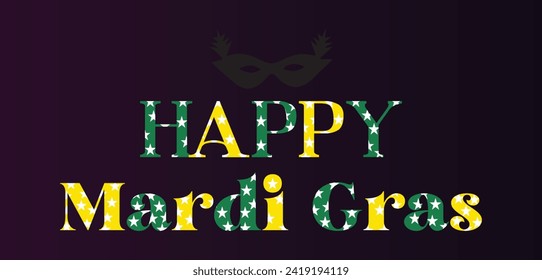 Happy Mardi Gras Stylish Text illustration Design