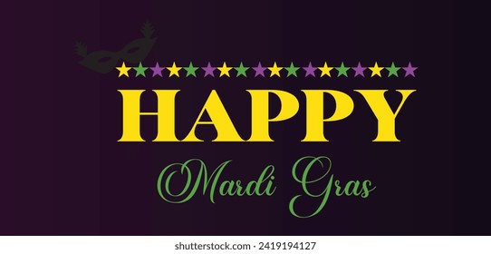 Happy Mardi Gras Stylish Text illustration Design