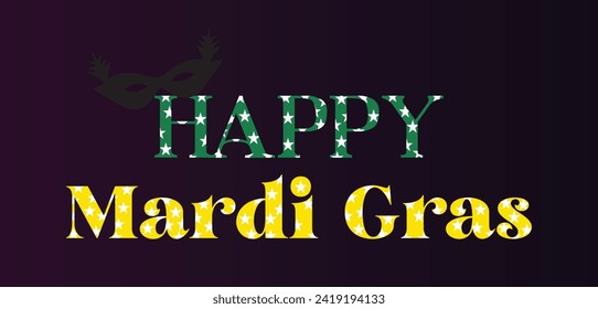 Happy Mardi Gras Stylish Text illustration Design