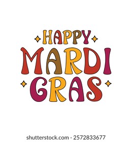 Happy Mardi Gras typography, vector art design