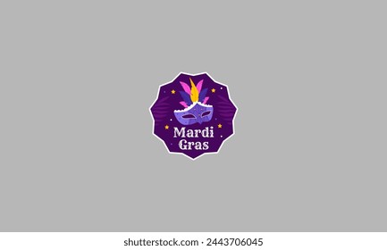 happy mardi gras vector illustration flat design