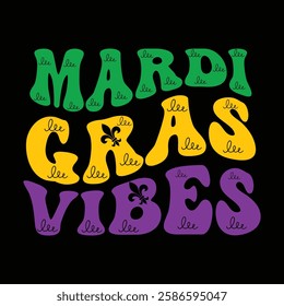 Happy Mardi Gras Vibes T-Shirt Design.