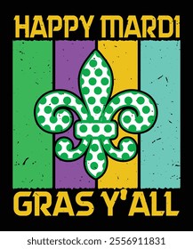 Happy Mardi Gras Y'all mardi gras day t shirt design