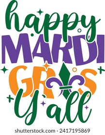 Happy Mardi Gras Y'all, Mardi Gras Design