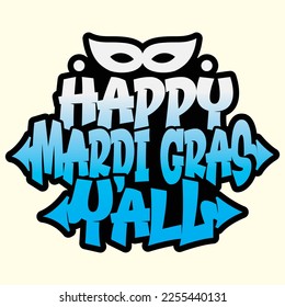 Happy Mardi Gras Y'all t shirt designs, vector file 