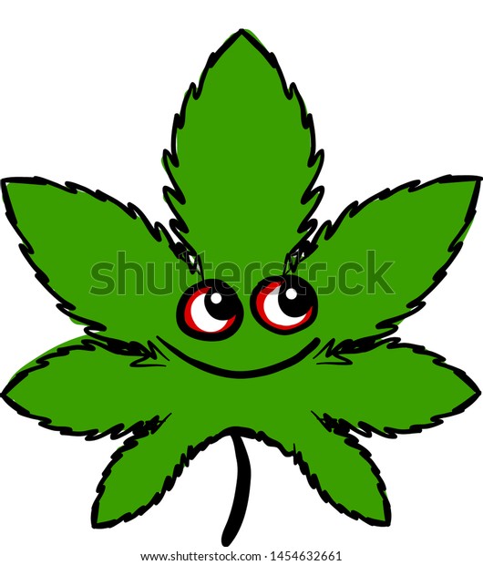 Happy Marijuana Leaf Illustration Vector On Stock Vector (Royalty Free ...