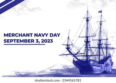 happy, marine, patriotism, october, military, sign, patriotic, blue, boat, illustration, vector, flag, holiday, symbol, navy, background, concept, day, poster, banner, national, merchant navy day, shi