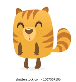 Happy marmot or hamster cartoon character. Forest animal vector illustration. Design for print or decoration 