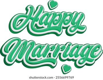 Happy Marriage,  lettering text banner, Vector illustration