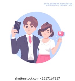 feliz casal casal ilustração design