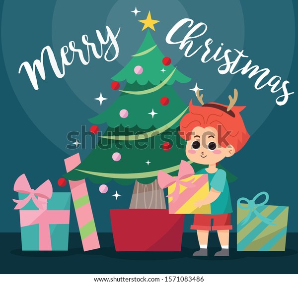 Download Happy Marry Christmas Background Kid Hair Stock Vector Royalty Free 1571083486 PSD Mockup Templates