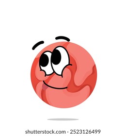 happy mars mascot cartoon character. cute, funny and playful concept. astronomy, education, and solar system themes