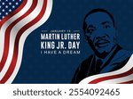 Happy Martin Luther King day. Martin Luther King Day flyer, banner, poster or social media posts. Vector illustration with copy space for text.