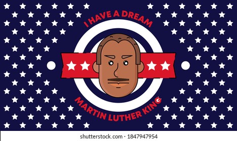 Happy Martin Luther King Day Simple Vector Illustration