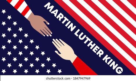 Happy Martin Luther King Day Simple Vector Illustration