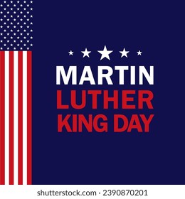Happy Martin Luther King Day vector illustration. I have a dream inspirational quote blue background.