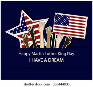 Happy Martin Luther King Day Card Stock Vector (Royalty Free) 358444805 ...