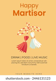 Happy Martisor  flyer poster template vector illustration 