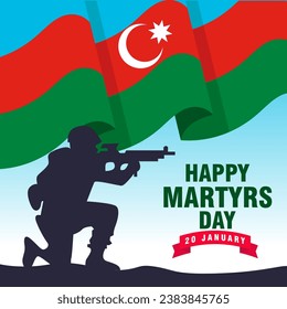 Happy Martyrs Day Azerbaijan. The Day of Azerbaijan Martyrs Day illustration vector background. Vector eps 10
