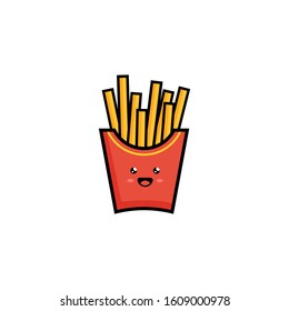 Happy Mascot French Fries Vector Design