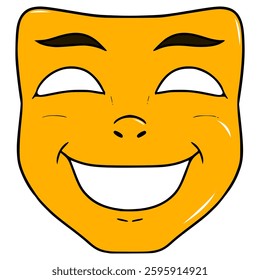 happy mask illustration hand drawn isolated vector