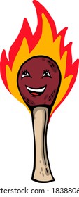 Happy match, illustration, vector on white background