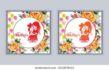 Happy Mather's day design vector template